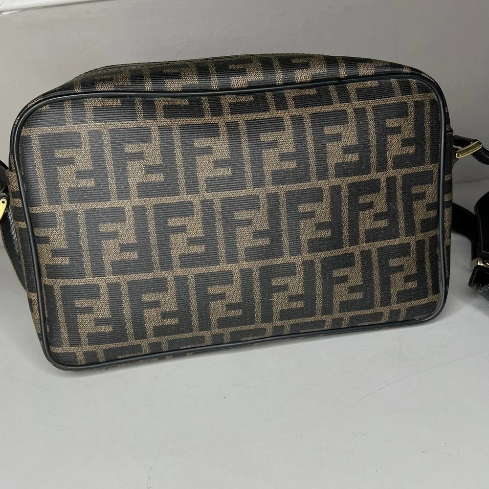 Fendi Vintage Zucca Coated Canvas Zip Crossbody Shoulder Bag - Picture 8 of 16
